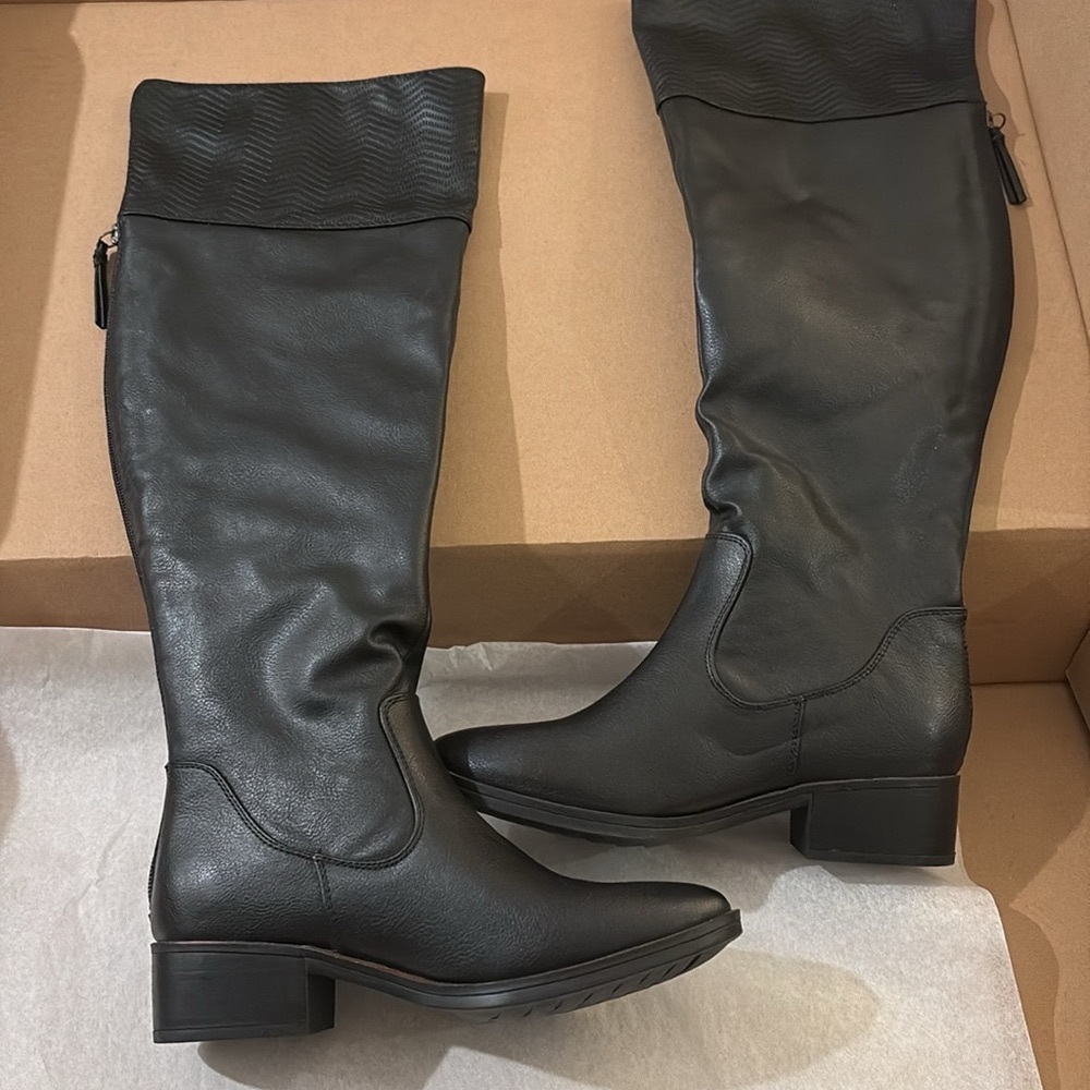 NEW [Baretraps] Marcela Black Wide-Calf Tall Over-The-Knee Boots Women’s Sz 5.5 - Picture 7 of 13